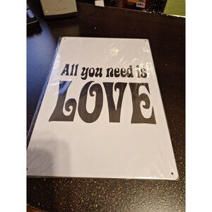 All You Need Is Love Metal Tin Sign 8" x 12" Romantic Vintage Wall Decor
